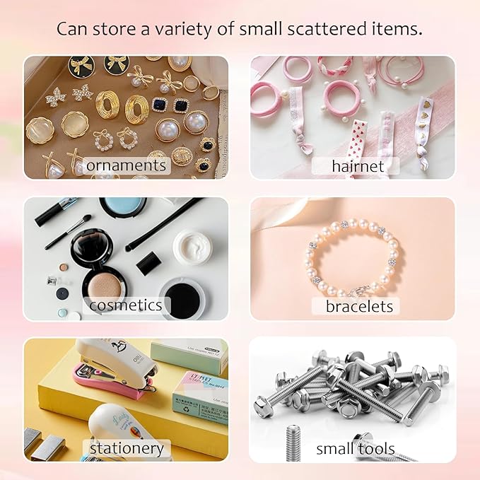 Mini Desk Drawer Organizer with 6 Clear Drawers - 7" x 3.9" x 4.7" Small Plastic Storage Box for Office, Classroom, Crafts, and Home Desktop Organization