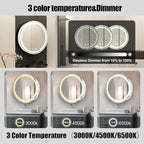 26inch Round Medicine Cabinet with Lights,Led Medicine Cabinet with Demister,Illuminated Bathroom Mirror Cabinet,Dimmable,Anti-Fog,3 Color Temperature,White
