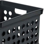 Sterilite Stackable Plastic Storage Crate Bin Organizer File Box with Handles for Home, Office, Dorm, Garage, or Utility Organization, Black, 18-Pack