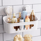 TAILI Shower Caddy Suction Cup, Heavy Duty Bathroom Organizer, Removable Shelves for Inside Shower, Shampoo, Waterproof Suction Plastic Storage for Bathroom Accessories Holder, White