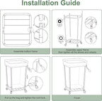 2PK Laundry Hamper with Wheels, Rolling Laundry Basket with Wheels Laundry Sorter Cart, Narrow Slim Clothes Hamper Organizer with Sturdy Metal Frame