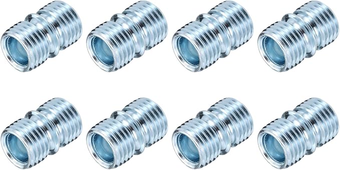 uxcell 8Pcs Metal Rack Connector, 0.87" x 0.63" Wire Shelving Poles Coarse Thread Connector Shelf Holder Connection for Storage Shelf Wire Shelving Unit Replacement Parts, Silver