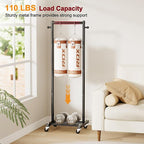 SLEEPING LAMB Small Clothes Racks for Hanging Clothes, Rolling Clothing Rack with Shelves, 60" Metal Garment Rack with Wheels Portable Wardrobe Rack for Small Space, Black