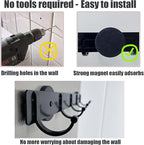 Magnetic Utensil Holder Hooks, Wall Mount Utensil Hanging Storage, Magnetic Hook Rack for Refrigerator, Black Metal No Punching Hook, Kitchen Magnetic Rack Towel Bar Utensil Rack