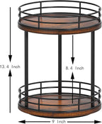 Bathroom Organizer Countertop,2 Tier Rotating Makeup Organizer Countertop for Vanity,Wooden Bathroom Counter Storage Shelf,Lazy Susan Turntable for Perfume,Skincare,Cosmetic (Brown)