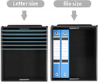 Huolewa Portable File Organizer Boxes Set of 4, Large Linen Hanging Office Document Storage Boxes with Lids, Collapsible Filing & Storage Boxes for Office/Decor/Home - 14.9 x 12.7 x 10.8 inch