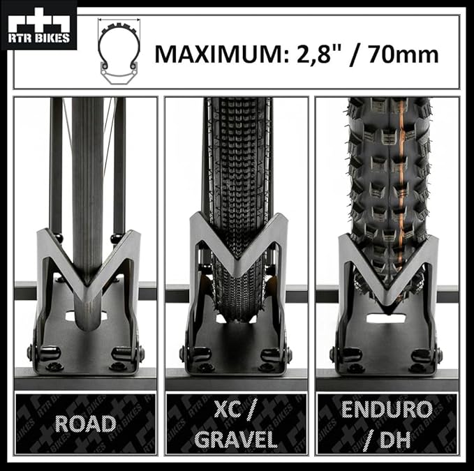 Brutus Professional Bike Floor Stand – Heavy Duty Steel Rack for E-Bikes & MTB up to 66 lbs (30kg) – Fits 26-29" Wheels & Tires up to 2.8" – Garage Storage & Wash