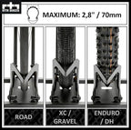 Brutus Professional Bike Floor Stand – Heavy Duty Steel Rack for E-Bikes & MTB up to 66 lbs (30kg) – Fits 26-29" Wheels & Tires up to 2.8" – Garage Storage & Wash