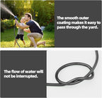 SPECILITE 100ft 304 Stainless Steel Garden Hose Metal, Heavy Duty Water Pipe with Nozzles for Yard, Outdoor - Flexible, Never Kink & Tangle, Puncture Resistant (Black)