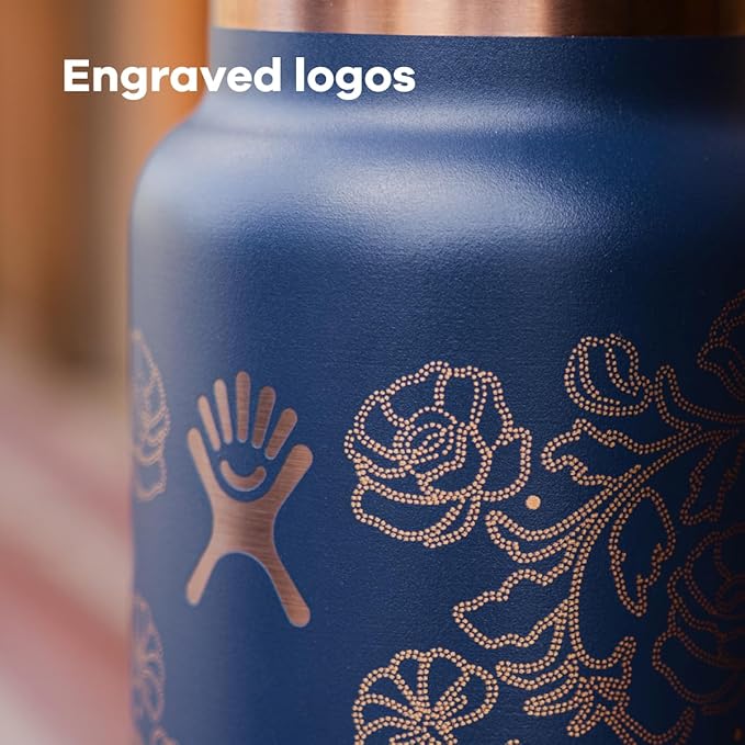 Hydro Flask 40 Oz Travel Tumbler with Handle, Lid and Straw - Insulated Stainless Steel in Western Dark Blue