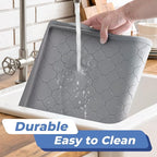 Jin&Bao Waterproof Under Sink Mat 28" x 22", Thick Silicone Mat Cabinet Protector for Kitchen and Bathroom, Shelf Liner, Home Organizer and Storage, Multipurpose Tray for Gadgets and Essentials