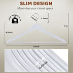 Wooden Hangers 30 Pack, Smooth Wood Hangers with 360° Swivel Hook & Notches, Slim Coat Hanger Wooden for Closet, White