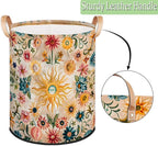 TropicalLife Collapsible Laundry Basket Large Laundry Hamper Waterproof Storage Bins with Leather Handles Clothes Nursery Hampers (Multicolored 3)
