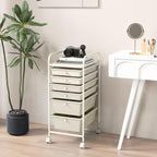 GOFLAME 6-Drawer Rolling Storage Cart, Multifunctional Art Supply Organizer Cart, Mobile Utility Storage Cart with Removable Drawers & Lockable Wheels, Craft Cart for Home Office, White