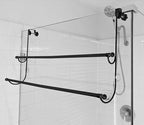 Insieme (29 x16x4.7 Inch) Towel Rack for Over Glass Shower Wall or Glass Shower Enclosure (Frameless or Frames up to 1.6" Thick). 2 Tier - Black- No Rust