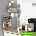 Magnetic Shelf for Fridge with Wood Lid, Fruit Potato and Onion Storage Bins, Pantry Organizers & Storage, Large Container Magnetic Spice Rack for Refrigerator, Kitchen Counter (Silver-gray, 1)