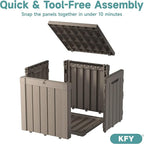 50 Gallon Waterproof Resin Deck Box, UV Resistant Outdoor Storage for Garden, Patio, Porch, Delivery（Grey，50 Gallon）