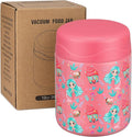 12oz Soup Thermo for Hot Food Kids Insulated Food Jar Wide Mouth Lunch Container Leak Proof Stainless Steel Vacuum Bento Box for School Office Travel Outdoors Pink-Mermaid