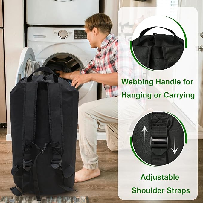 Extra Large Laundry Backpack with Padded Shoulder Straps,Heavy Duty 115L,Adjustable & Extendable Design,Laundry bag for College Dorm,Laundromat,Apartment,Students,Travel XL