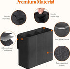Lifewit Triple Laundry Hamper with Lid and Removable Laundry Bags, Large Collapsible 3 Dividers Dirty Clothes Basket with Handles for Bedroom, Laundry Room, Closet, Bathroom, College, 180L Dark Gray