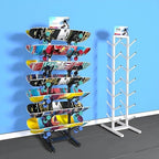 Ski Storage Rack for Garage,7 Layers Freestanding Ski Holder,Heavy Duty Iron Ski Storage Organizer, Snowboard Floor Display Stand Storage Rack for Shop Home(37x55x165inch, Black)