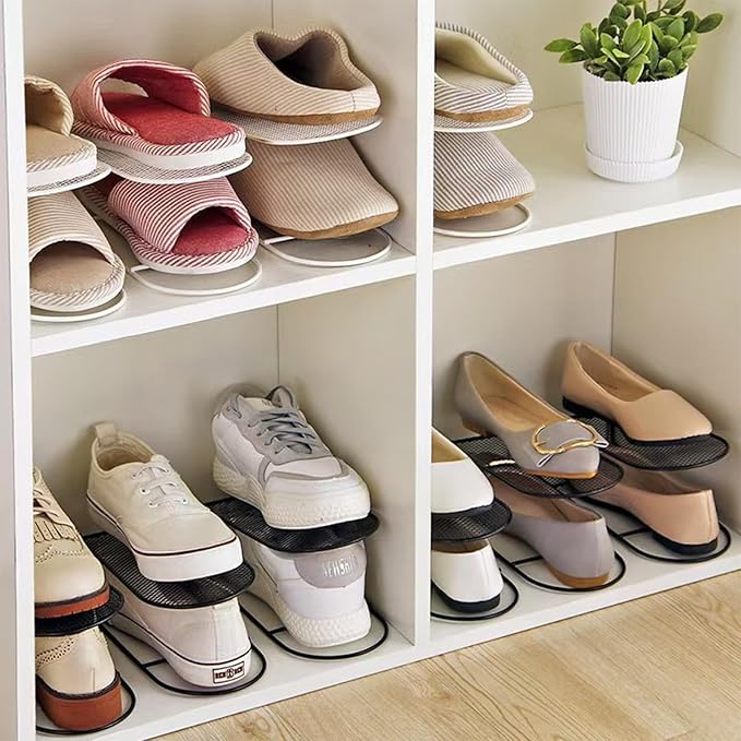 CiBiZi Shoe Slots Organizer 6Pack Metal Shoe Stackers for a Pair of Shoes Display Shelf Shoe Holder Shoe Storage Closet Organizers Shoe Space Saver Organizador de Zapatos White
