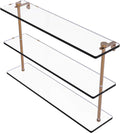 Allied Brass NS-5/22 22 Inch Triple Tiered Glass Shelf, Brushed Bronze