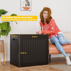 35 Gallon Resin Deck Box Outdoor Storage Box for Patio Furniture,Outdoor Cushions,Garden Tools and Pool Supplies,Waterproof,Lockable(Black,35Gallon)