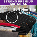 MIZGI Premium Velvet Hangers Pack 50 Pcs Heavyduty - Non Slip Slimline - Velvet Suit Hangers Black - Gold Hooks,Space Saving Clothes Hangers …
