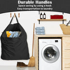 Canvas Laundry Bag 40"W x 35"H, Thick Canvas Laundry Bag with Handles & Drawstring, Extra Large Heavy Duty Washable Storage Sack (XXL, Black)