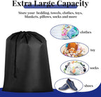 Woanger 12 Pack 28 x 45 Inch Extra Large Laundry Bags Bulk Washable Travel Laundry Bag with Drawstring Closure Large Dirty Clothes Organizer for College Dorm Home Hotel Camping(Black)