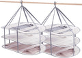 3 Tier Folding Mesh Clothes Drying Rack, Stackable Sweater Drying Rack with Internal Fixation, Portable Hanging Laundry Rack for T-Shirt,Swimsuit,Sweater,Delicates (2 Pack)