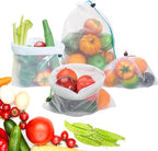 Set of 12 Washable Mesh Produce Bags - 12 Small Red (8"x12") See-Through Mesh Bags for Storage, Fruit, Vegetable, Toy
