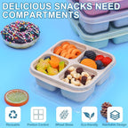 20 Pack Snack Containers, 4 Compartments Reusable Meal Prep Lunch Containers, BPA Free Bento Snack Box, Divided Food Storage Containers for Travel, Picnic, Microwave and Dishwasher Safe
