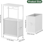 Slim Toilet Paper Storage Cabinet White, Toilet Paper Holder with Storage Bathroom Cabinet for Small Spaces Freestanding Tissue Stand with Drawer