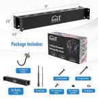 USA Based Ceiling Bike Hanger Slide Mount Up To 6 Bikes, Sliding Garage Bicycle Storage, 51" Heavy Duty Hanging Hook Racks 450lbs Limit, Overhead Mounted Hangers for Storing Bicycles | Black