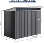 JY QAQA 6x4 FT Metal Outdoor Garden Storage Shed, Waterproof Metal Garden Sheds with Window and Lockable Door, Weather Resistant Steel Tool Storage House Shed for Patio,Lawn