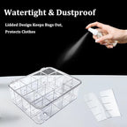 2 PCS Sock Underwear Organizer Clear Storage Containers 16 Cell Adjustable Dividers Plastic Drawer Organizer Box with Lids for Ties Bra Scarf (11.8×9.4×3.9")