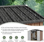 Aoxun 6.2x4 FT Shed Outdoor Storage Shed with Lockable Doors & Slooping Roof Metal Garden Tool Shed for Backyard, Patio, Poolside (Brown)