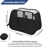Collapsible Laundry Baskets, 95L Laundry Hamper, Foldable Clothes Hamper with Shoulder Strap for Bedroom, Dorm, Apartment - Durable Tear-Resistant Storage Basket for Laundry, Kids Room (2 Pack, Black)