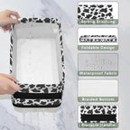 Cow Print Bathroom Storage Baskets Waterproof Bathroom Counter Organizer Decorative Toilet Paper Storage Basket for Organizing for Bathroom Living Room Decor