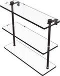 Allied Brass NS-5/16 16 Inch Triple Tiered Glass Shelf, Oil Rubbed Bronze