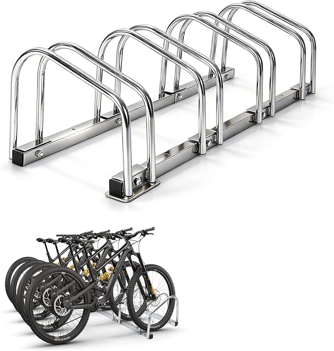 Bike Floor Stand, Freestanding Bike Parking Rack for Garage, Heavy Duty Bicycle Storage Organizer Fit 22-28" Wheels & 2.2" Tire Width,Indoor Outdoor Bike Storage Stand for Home, Apartment, Bike Shop