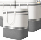 3 Pack Large Laundry Baskets, Laundry Hampers, Freestanding Waterproof Collapsible Clothes Bag with Extended & Reinforced Handles - Clothes Basket for Dorm, Bathroom, Home (100L)