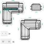 Moforoco Corner Shower Caddy Shelf Organizer Rack, Self Adhesive Black Bathroom Shelves Basket, Home Wall Shower Inside Organization and Storage Decor Rv Accessories, First Apartment Essentials(Black)