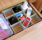 Onerbuy 8pcs Adjustable Grid Drawer Dividers DIY Plastic Closet Separator Tidy Organizer Container for Underwear Socks Belt Office Supplies(Grey)