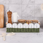 Scalloped Edge Toilet Paper Storage Basket for Bathroom Decor,Handwoven Small Paper Rope Tank Basket for Over Toilet Storage Shelf, End Table,Shelves and More, with 2 Wooden Handle