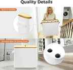 MinBoo Toilet Paper Basket, Storage with Lid, Toilet Paper Organizer for Bathroom, Free Standing Toilet Paper Holder with Storage,White