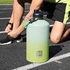 1 Gallon Insulated Water Bottle | Upgraded Thickened Stainless Steel Metal Portable Sports Large Water Jug for Gym and Hiking with Carrier Bag, Handle Strap | BPA-Free 128 oz