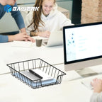 Letter Desk Tray Organizer, A4 File Tray Magazine Files Storage Basket Organizer Bin, Black, 3 Pack